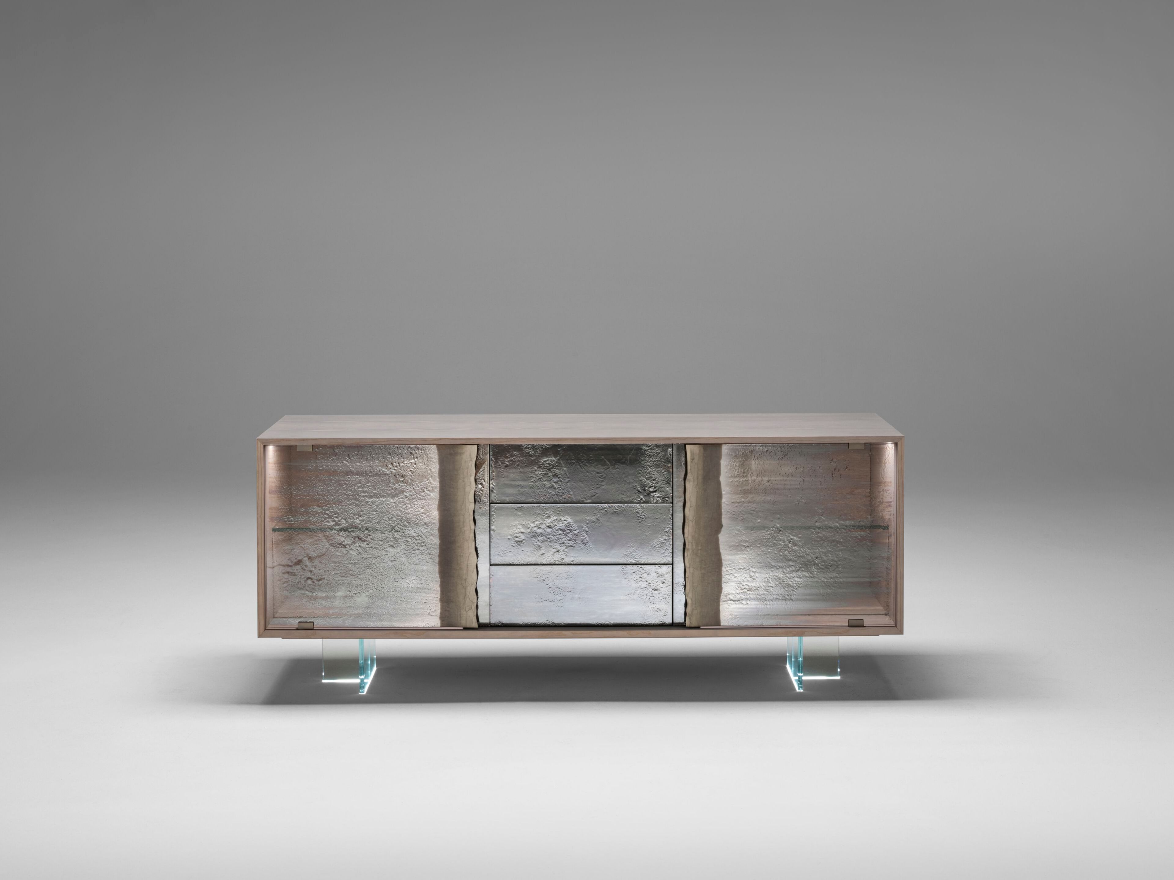 Шкаф из дерева и стекла с ящиками ARTE VENEZIANA Langhe ARCH-00048278 - Вид №1