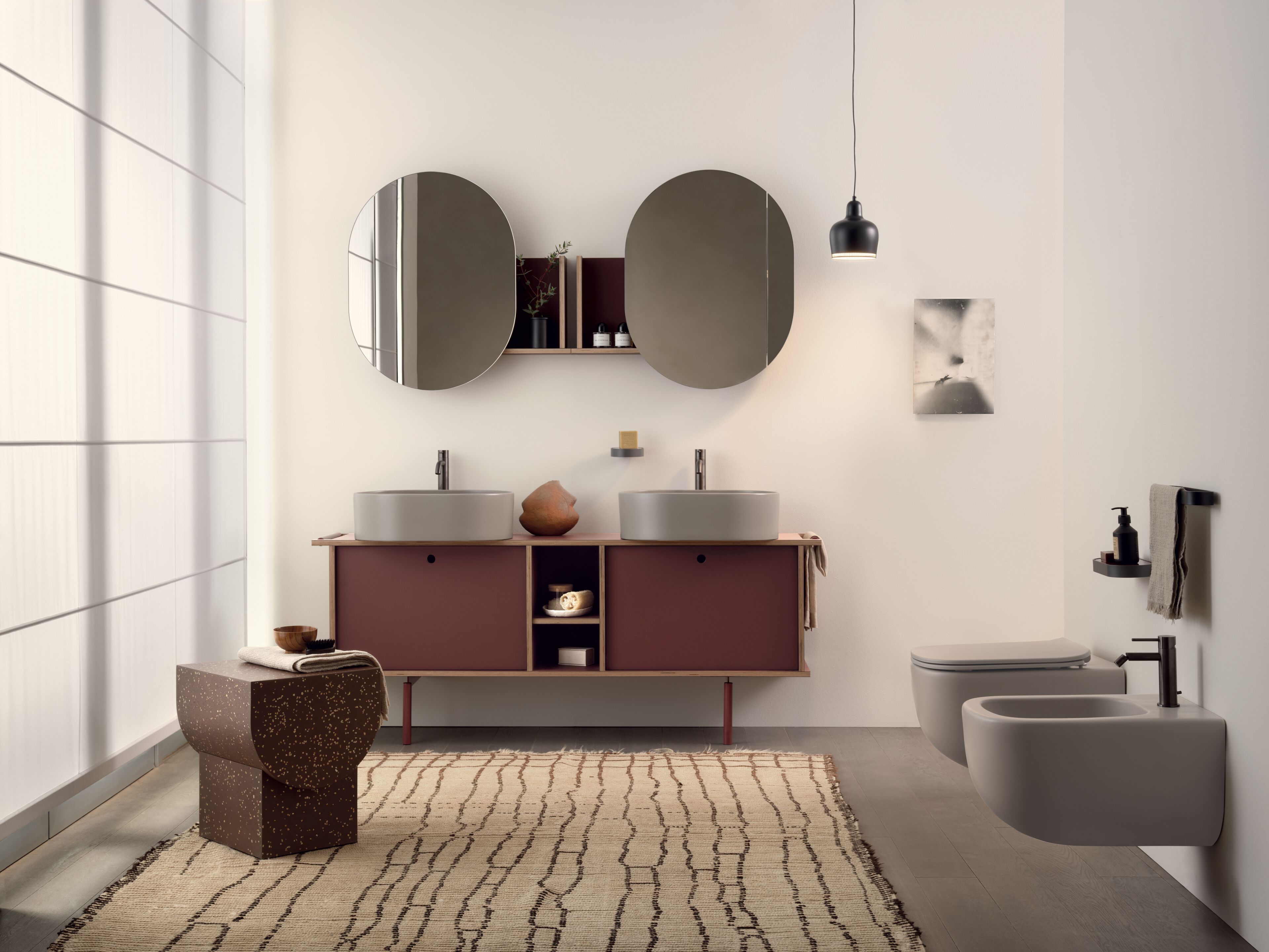 Fenix-NTM® овальное зеркало для ванной комнаты с полкой Ceramica Cielo THEO MIRROR ARCH-00004539 - Вид №2