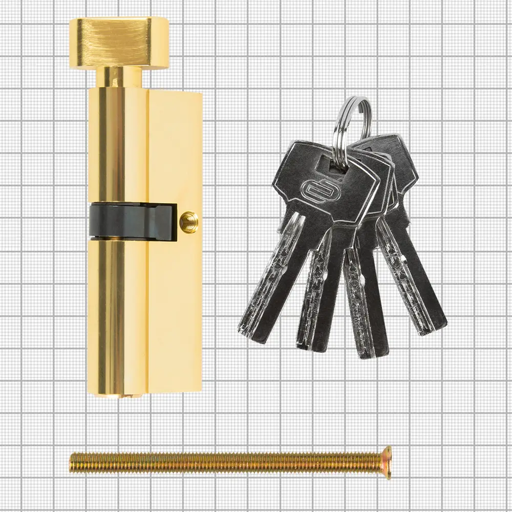 Цилиндр дверной STANDERS TTAL1-3545NBGD с вертушкой, золотистый 82625312 STLM-0032187 - Вид №3