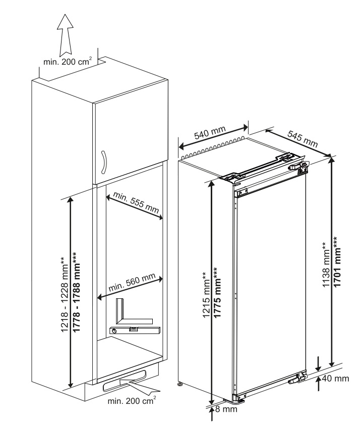 9279934 Встраиваемый холодильник без морозильника  Hotpoint HBDR 18I STDN-0140730 - Вид №6