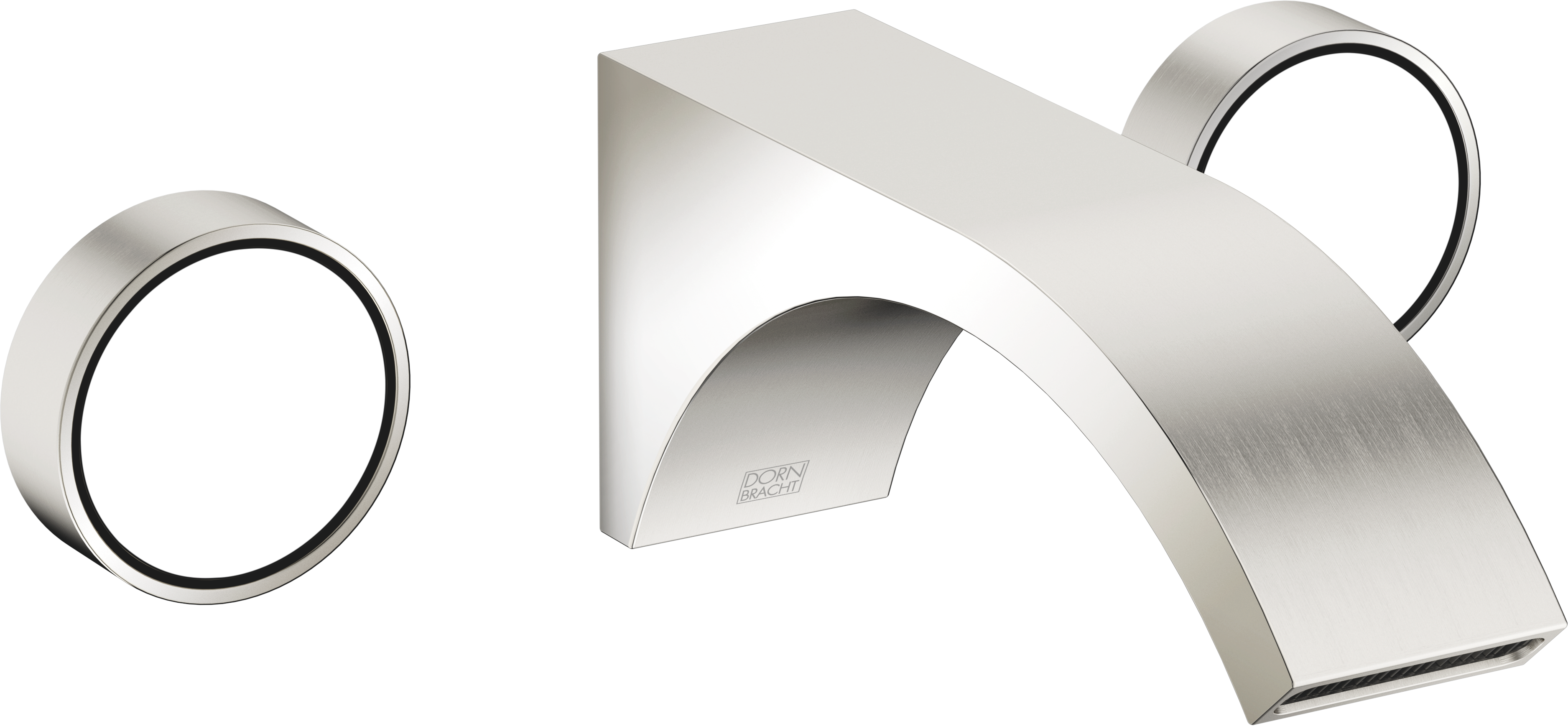 CYO Смеситель для раковины настенный без донного клапана - Platinum / Brushed Platinum