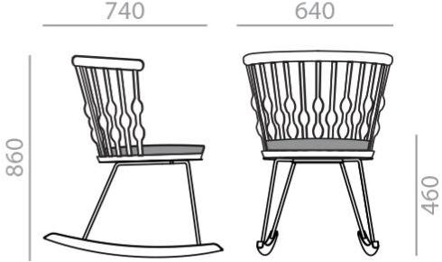 Andreu World Кресло-качалка из бука с подлокотниками Nub So1454 - Вид №4