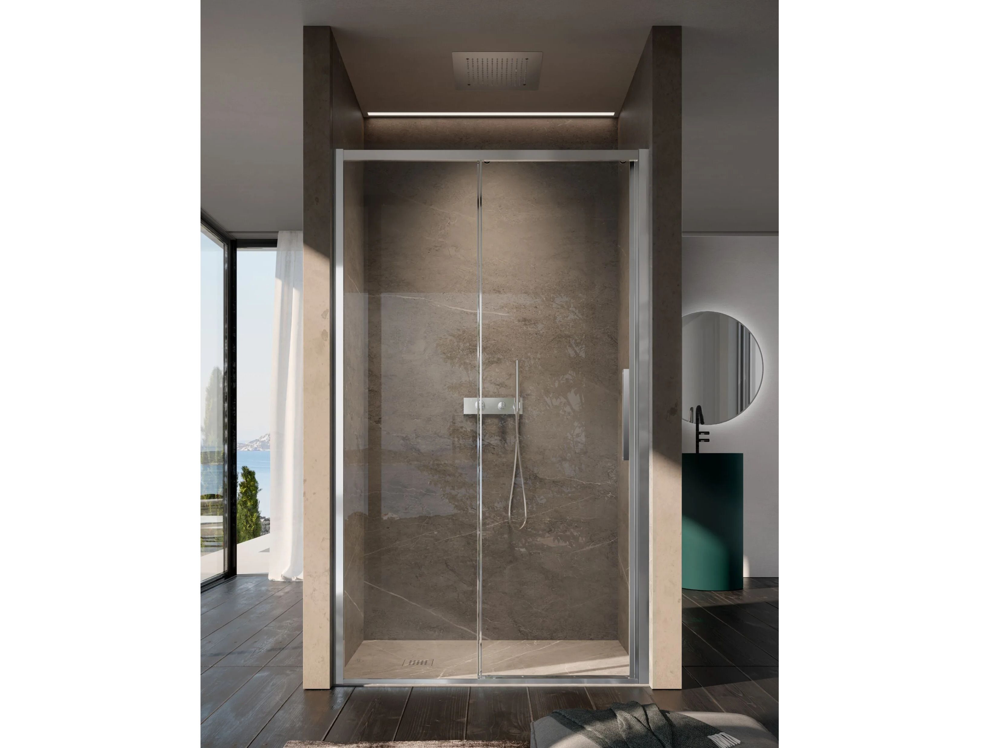 Стеклянная ниша душевая кабина с раздвижной дверью DISENIA EVO ARCH-00057592 - Вид №1