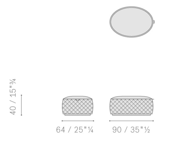 Овальный кожаный пуф Poltrona Frau коллекция-мебель и аксессуары ARCH-00149509 - Вид №6