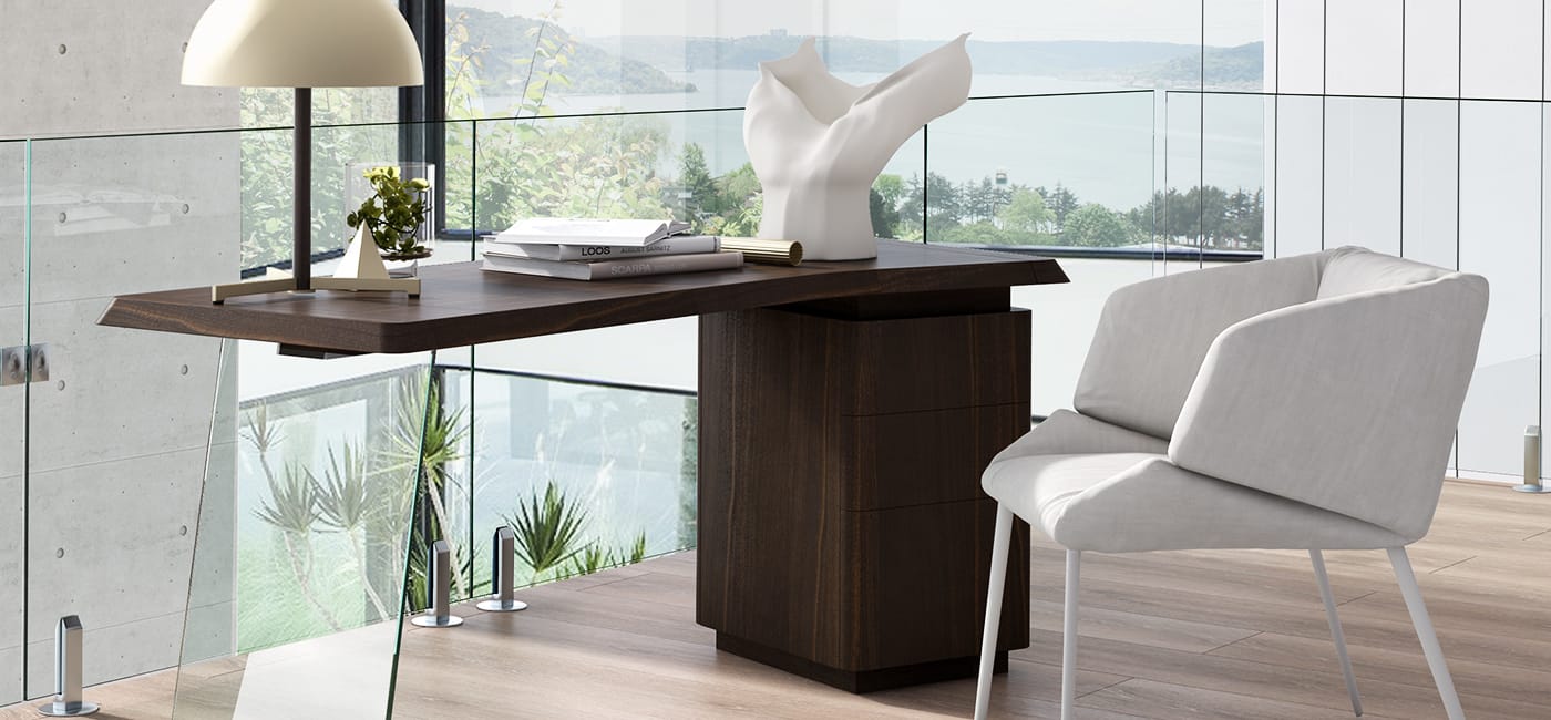 Деревянный письменный стол с ящиками Natuzzi Italia Phantom ARCH-00067803 - Вид №2