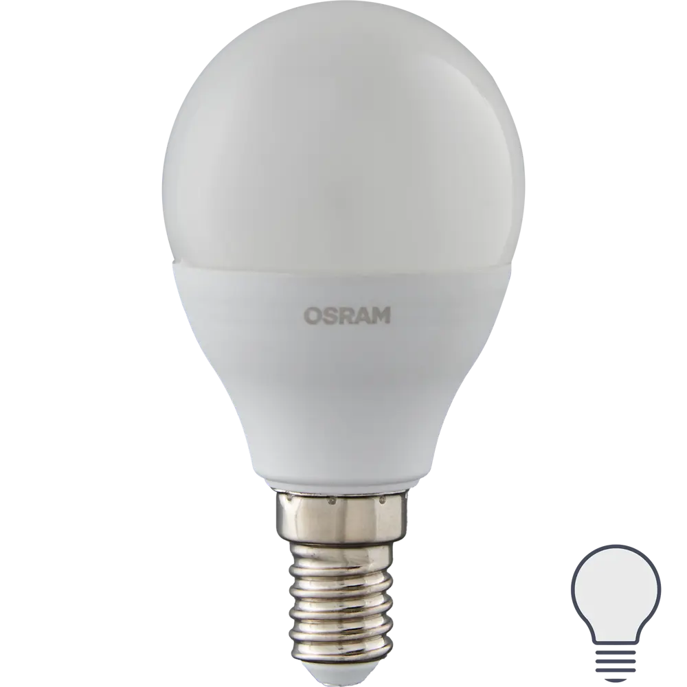 Лампа светодиодная Osram Antibacterial E14 220-240 В 7.5 Вт шар малый 806 лм нейтральный белый свет 82807759 STLM-2207959 