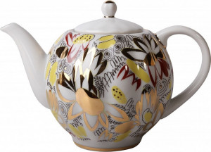 10615379 Императорский фарфоровый завод Чайник заварочный ИФЗ "Золотые ромашки" 0,6л, ф.Тюльпан Фарфор твердый