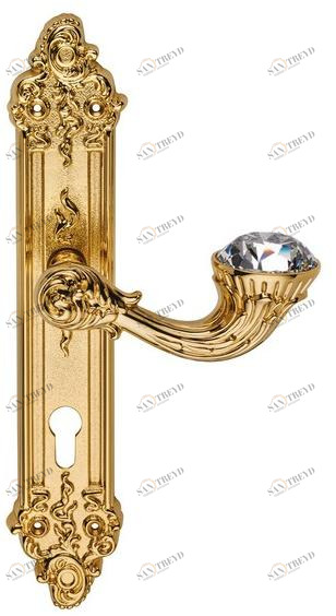 LINEA CALI' Латунная ручка в стиле Людовика xiv с кристаллами Swarovski® на пластине Brilliant diamond sun-id-1349058
