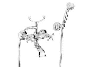 Хромированный латунный настенный смеситель для ванны