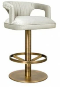 BRABBU Высокий поворотный кожаный табурет с подлокотниками Karoo