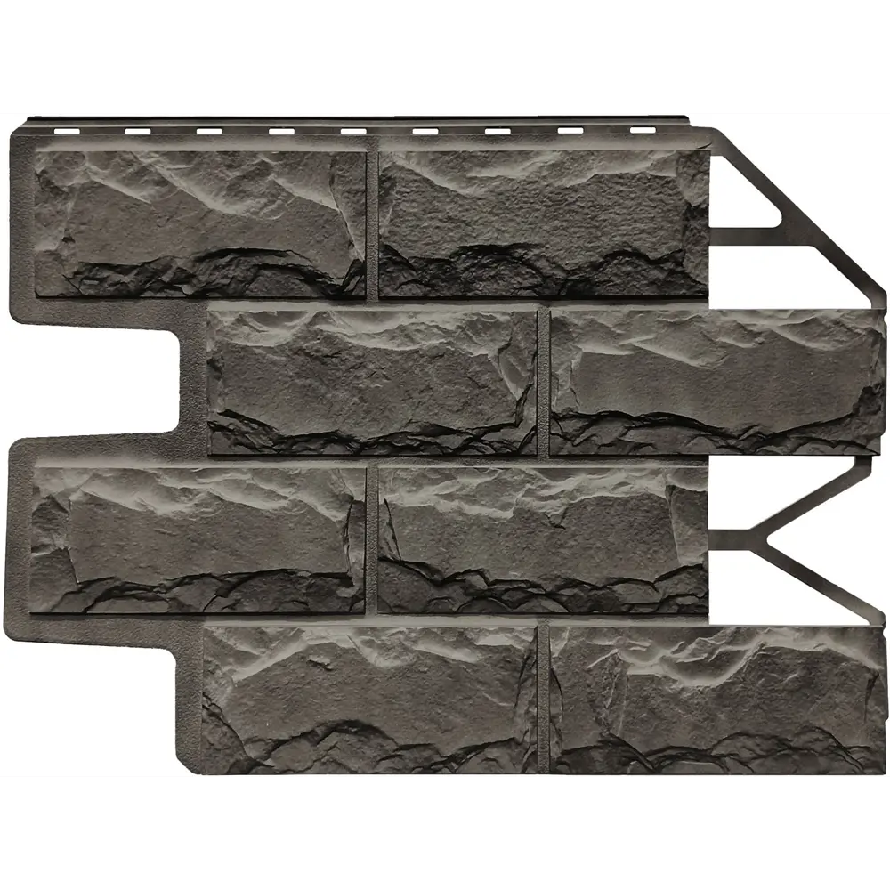 Панель фасадная полипропилен 595x795 мм цвет темно-серый FINEBER Нет STLM-2171034