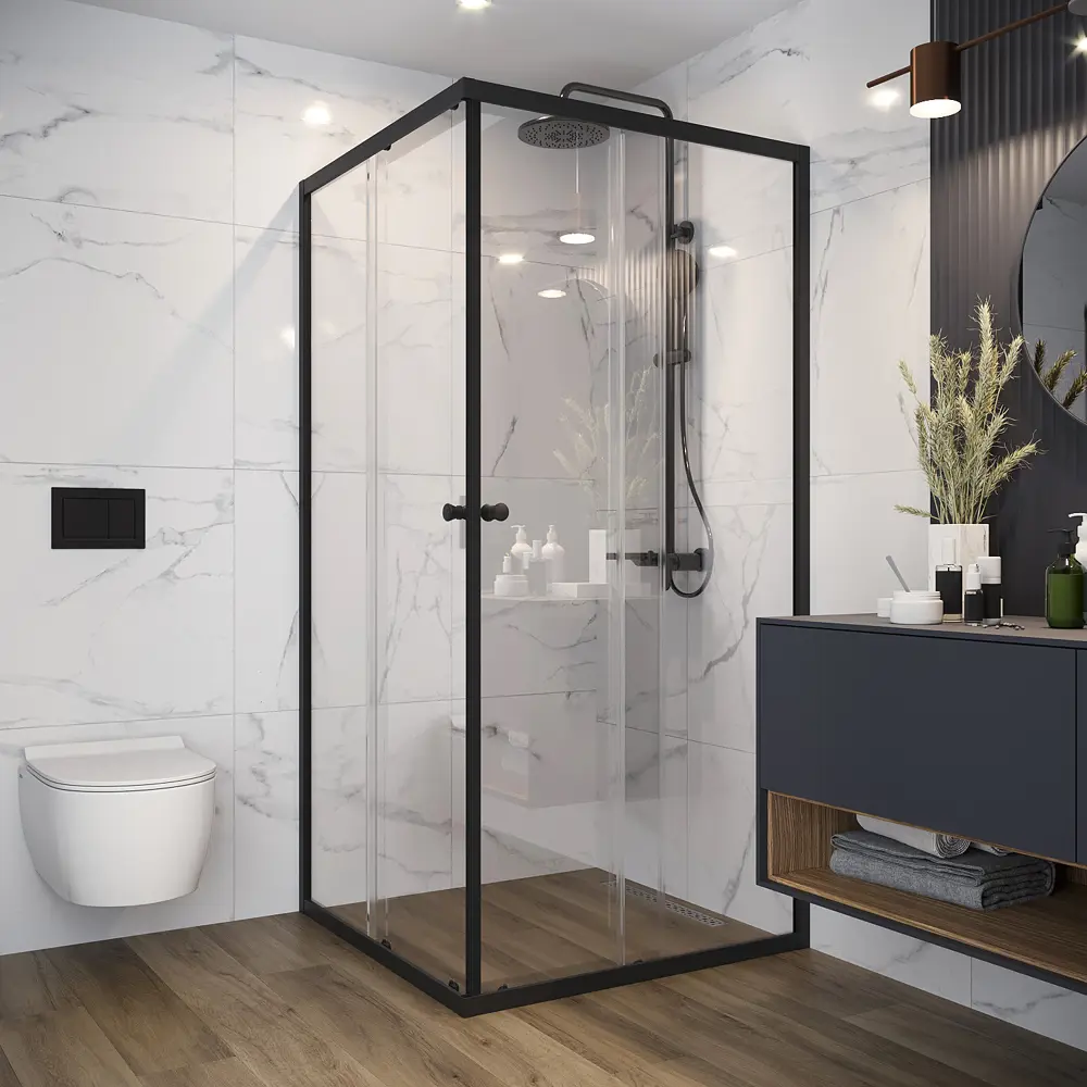 DOMANI-SPA Cube - угловой душевой бокс с раздвижными дверями 90×90 см 89364002 STLM-0984321 - Вид №10