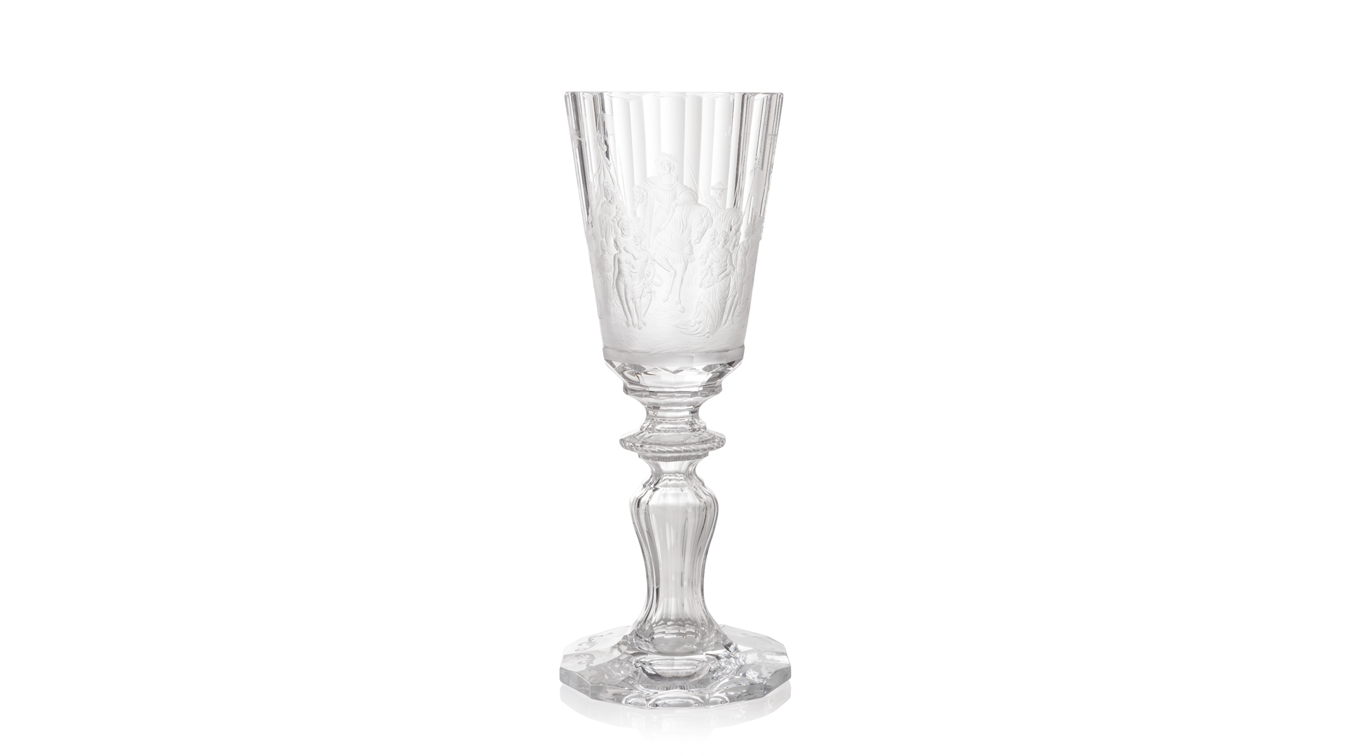 65255 Moser Ваза-кубок 61,5см "Въезд Карла V в Антверпен" п/к Хрусталь бессвинцовый  - Вид №1