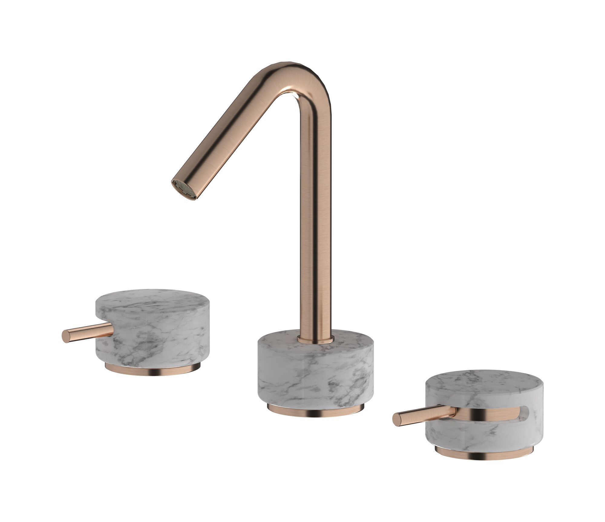 Смеситель для раковины с 3 отверстиями для мраморной столешницы с автоматическим сливом IB мрамор + мрамор Elle ARCH-00040657 - Вид №14