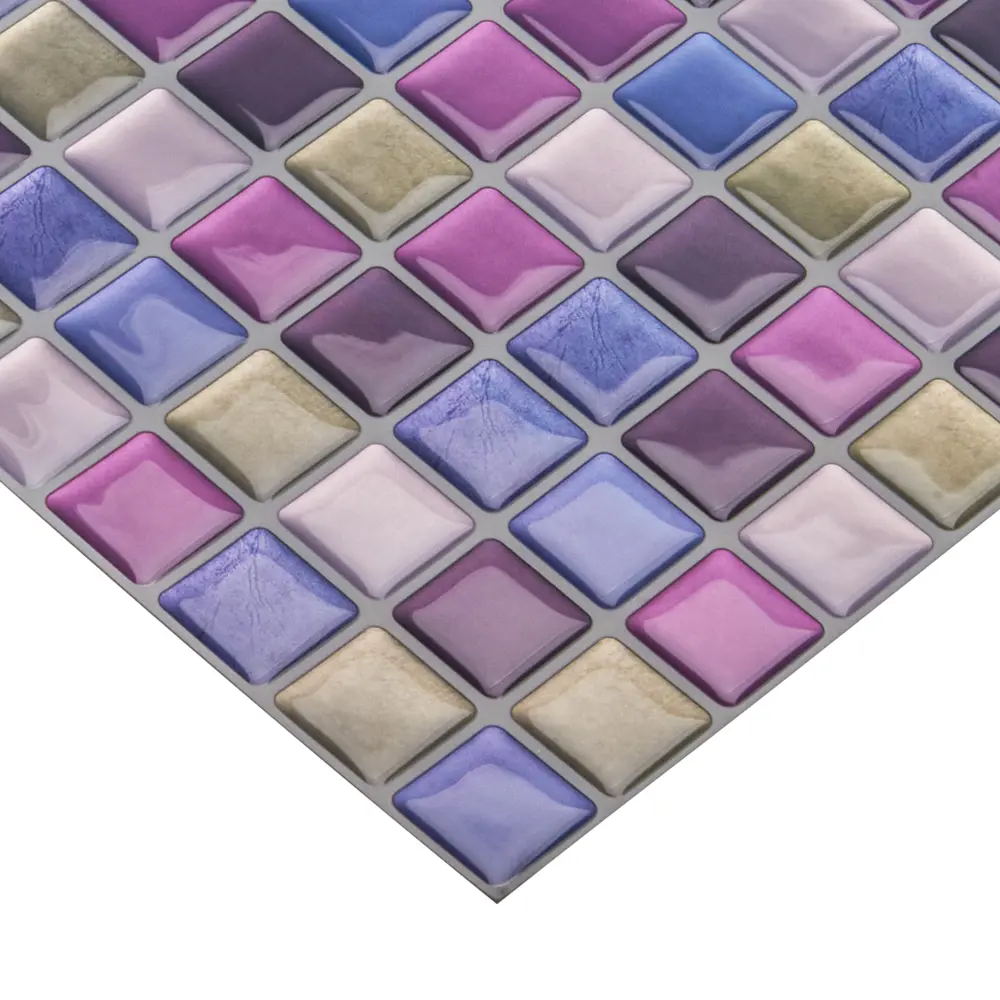 Santreyd 3D мозаика фиолетовая - самоклеящиеся стеновые панели ПВХ 89379607 STLM-1405208 - Вид №1