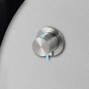 Термостат для душа матовая сталь с голубой ручкой Toki Radomonte TER51SCIL17