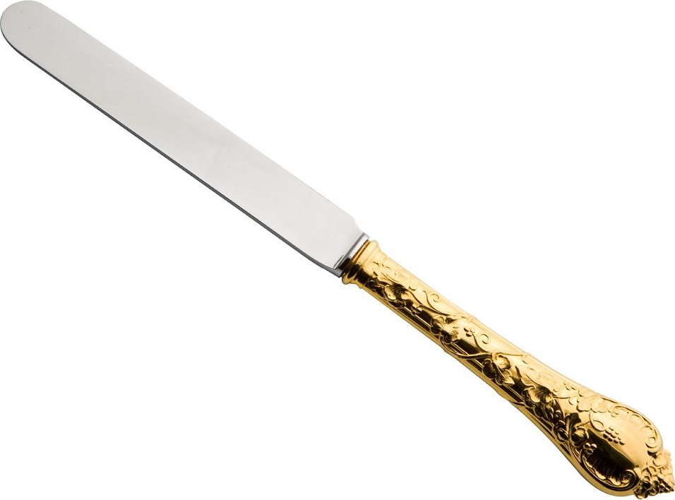 48034 Odiot Нож столовый Odiot "Демидофф" 26,4см (серебро 925 с позолотой) Серебро 925 