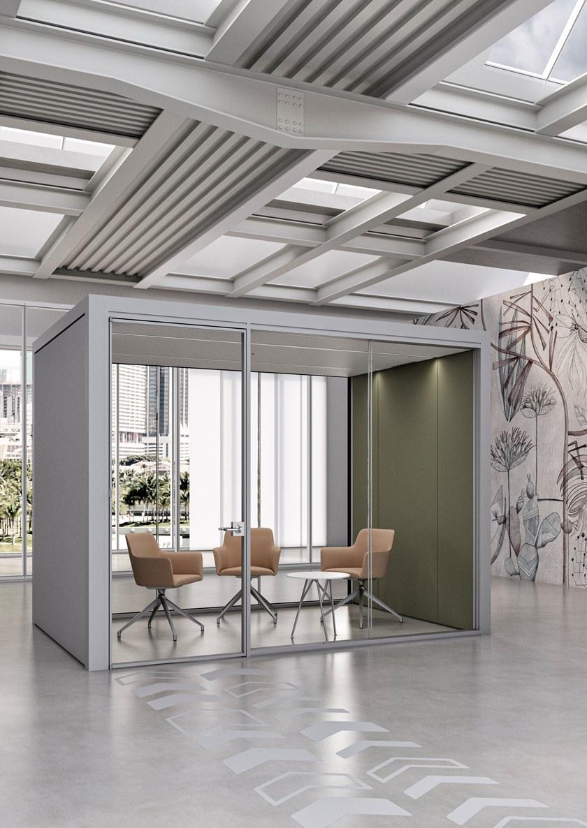 Quadrifoglio Акустический мультимедийный офисный остров из алюминия и дерева sun-id-1406844 - Вид №4