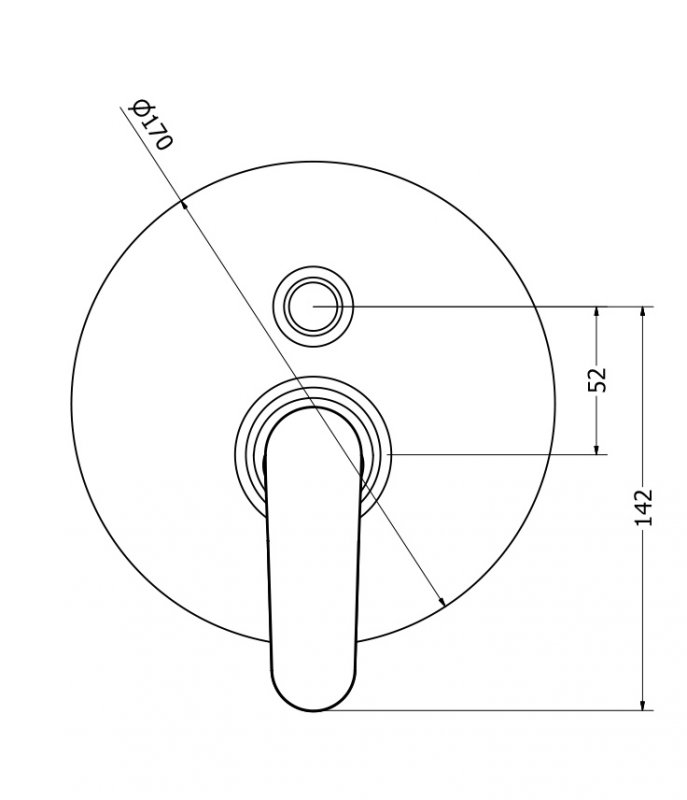 Встраиваемый однорычажный смеситель для душа с переключателем Cezares ROMANA-VDIM-01 - Вид №1