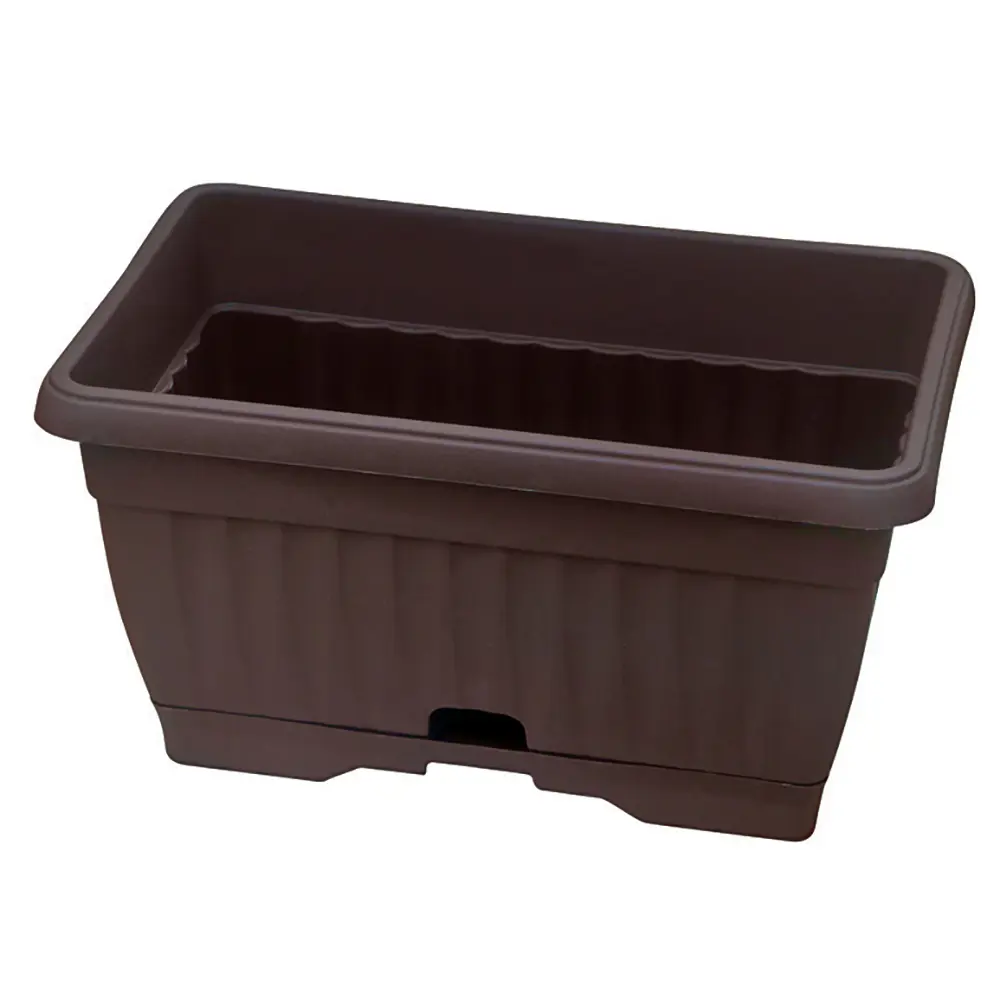 Балконный ящик 19.5x16x30 см v9.3 л пластик коричневый 89095024 STLM-2118204 Santreyd 