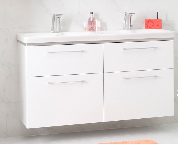 9610321101 IDO Glow напольная тумба под умывальник с двумя ящиками, 1180 мм, белый - Вид №4