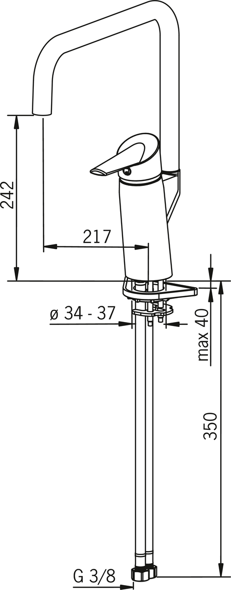 Oras 2733FG Смеситель для кухни 2733FG Optima Хром  - Вид №3