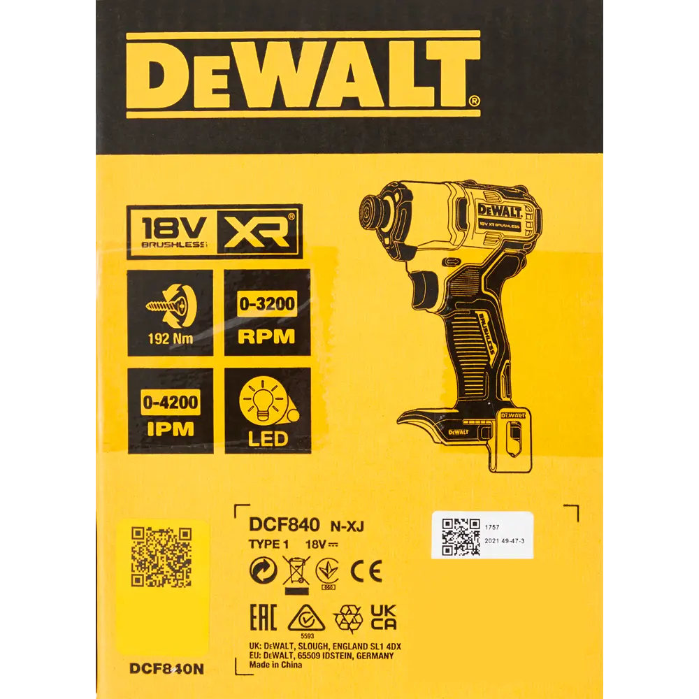 Винтоверт аккумуляторный бесщеточный Dewalt DCF840N-XJ, 18 В Li-ion, 192 Нм, без АКБ и ЗУ STLM-2102350 - Вид №5