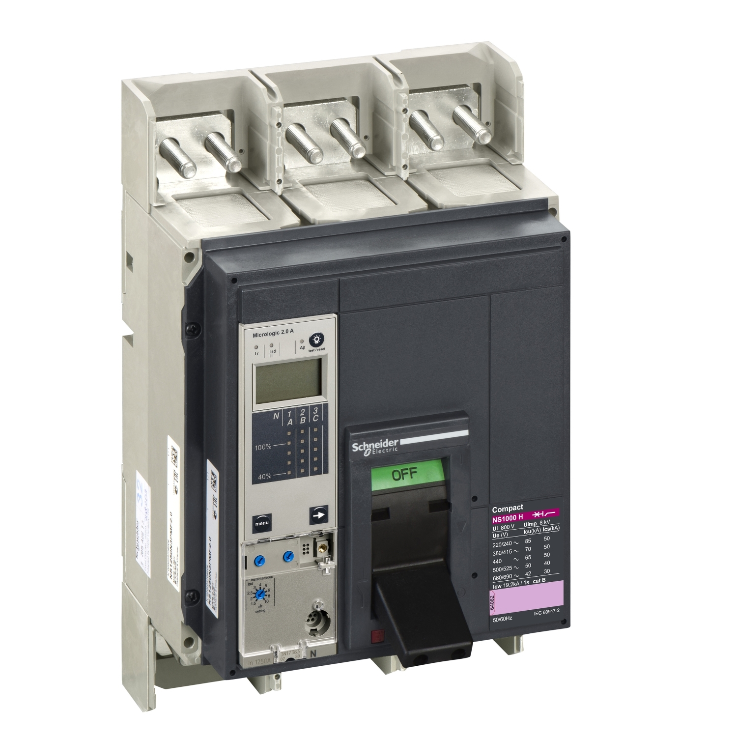 33248 Силовой автомат NS 1000, Micrologic 2.0 A, 70кА, 3P, 1000А Schneider Electric Compact 