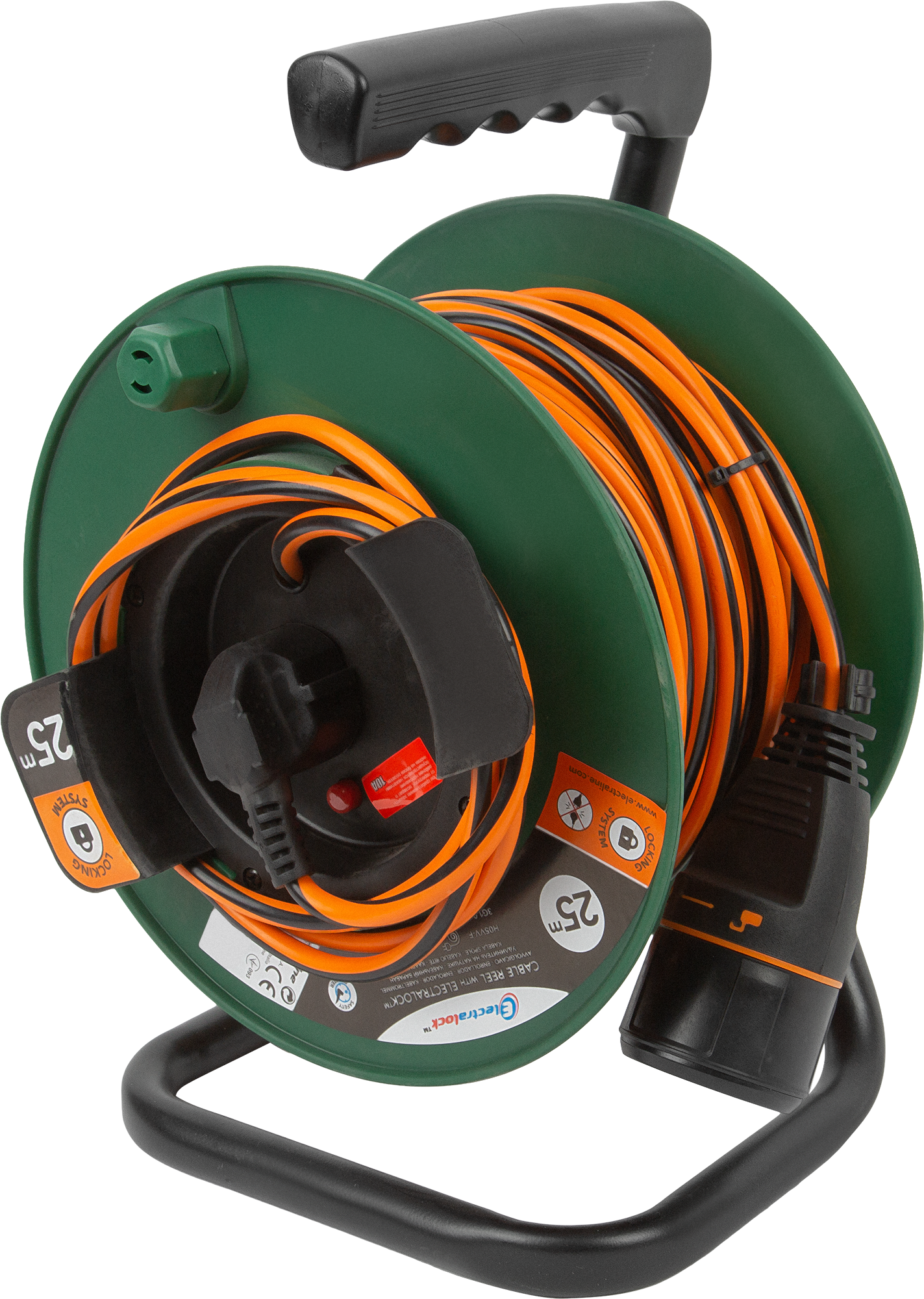 83430732 Удлинитель с заземлением на катушке Electralock 1 розетка, 25 м STLM-0041308 ELECTRALINE