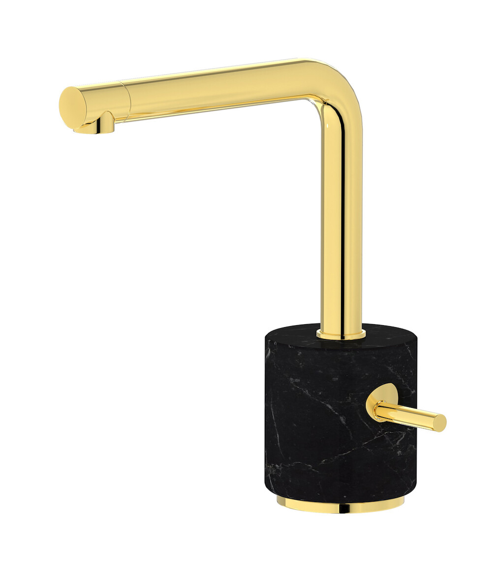 Смеситель для раковины на 1 отверстие в комплекте с донным клапаном WE ARE IB mm200oo_2 Gold Marmo