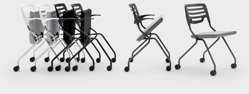 Viganò Складной пластиковый стул на колесиках Madam collettività sun-id-1420138 - Вид №3