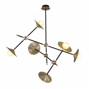 Светильник подвесной 50х100 см золотой Delight Collection 9256P/6 DELIGHT COLLECTION ДИЗАЙНЕРСКИЕ 00-3883140 Белый;золото