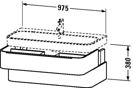 H2636601313 Тумбочка подвесная Happy D.2 #H26366 975 x 480 мм Американский орех, натуральный шпон Duravit - Вид №1