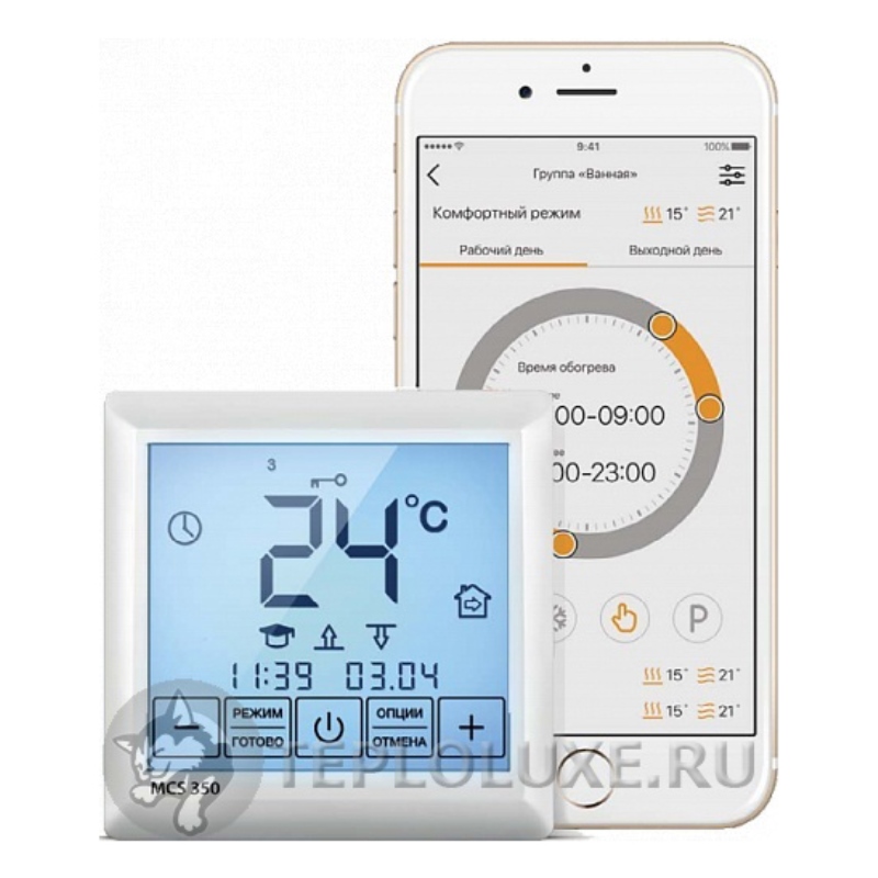 Хронотермостат Теплолюкс ССТ MCS 350 сенсорный + WiFi недельный белый 4305651322000008