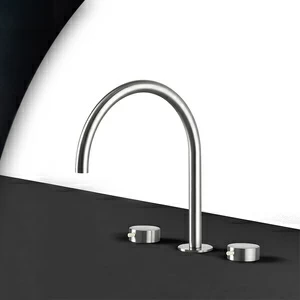 Смеситель для раковины сталь матовая с серой ручкой Toki Radomonte TKI25SCIL39