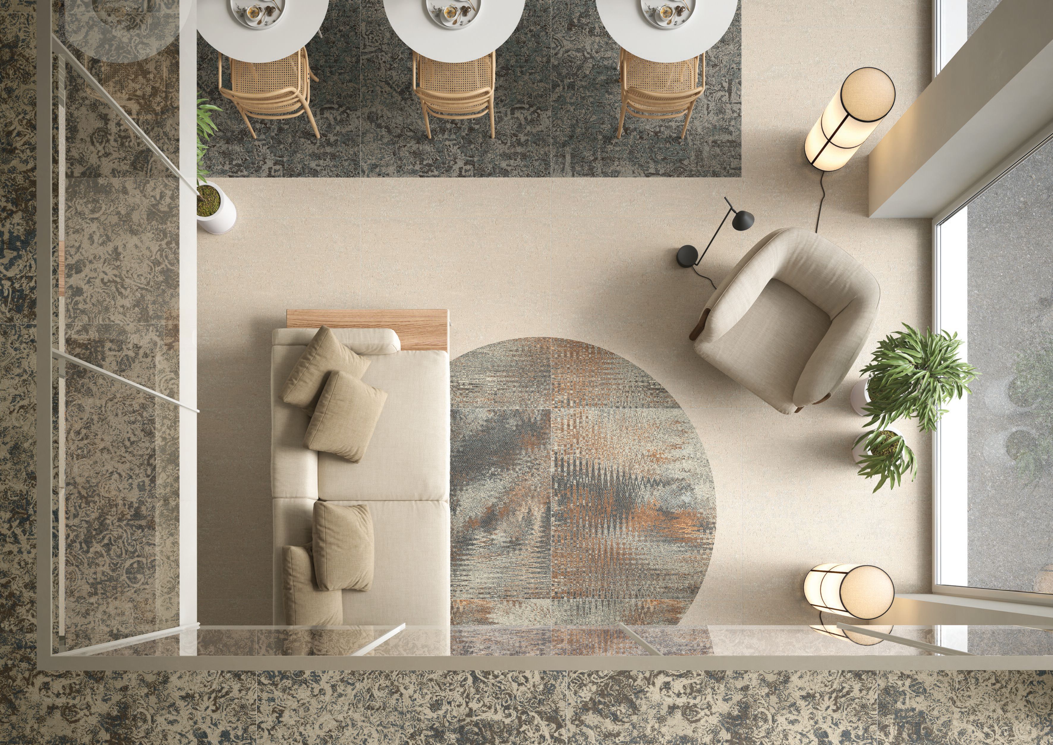 Напольное покрытие из керамогранита с эффектом ткани IRIS Ceramica I-Floors ARCH-00023510 - Вид №3