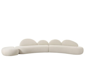 Изогнутый диван из ткани