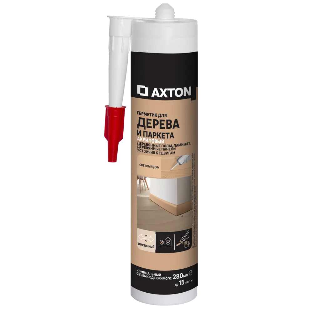 Герметик акриловый Axton для дерева и паркета светлый дуб 280 мл 85233455 STLM-2136837 