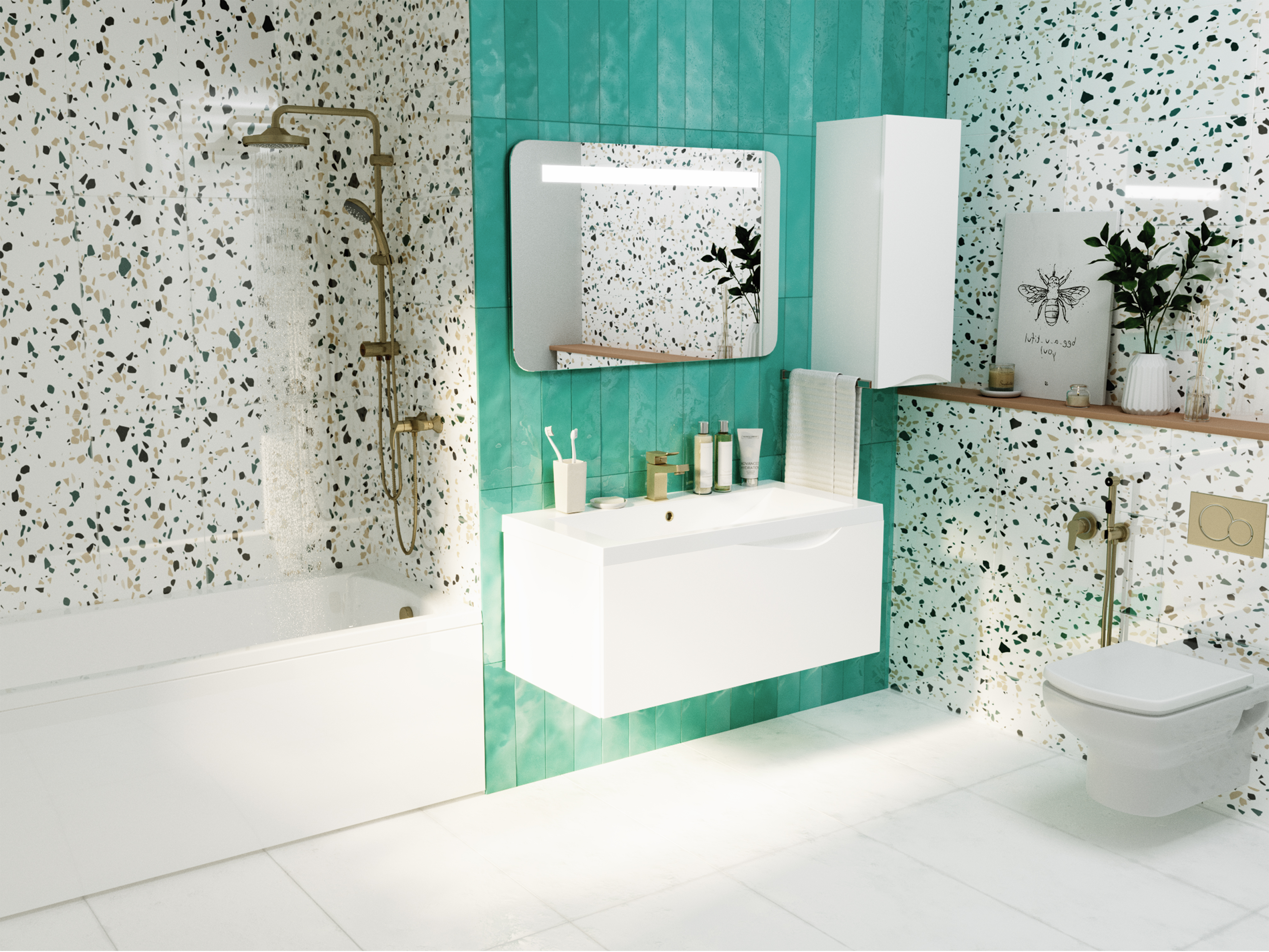 У25502 Шкаф - Пенал Этюд 35П, 1д, Белый глянец 1 Marka Этюд  - Вид №2