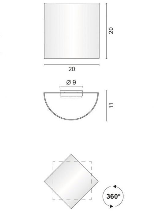 EGOLUCE Светодиодный настенный светильник из стали и пвх  4594  - Вид №9