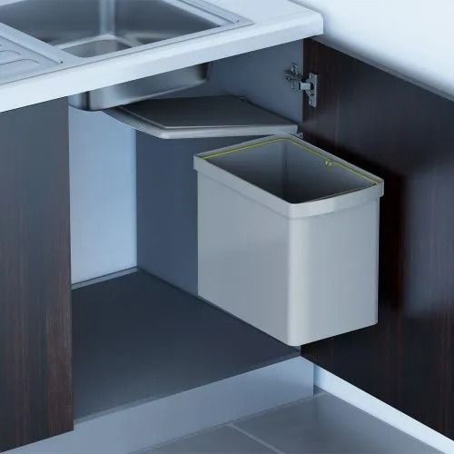 Ведро для мусора ALBIO навесное прямоугольное, серое, пластик 16 л Alveus 224310