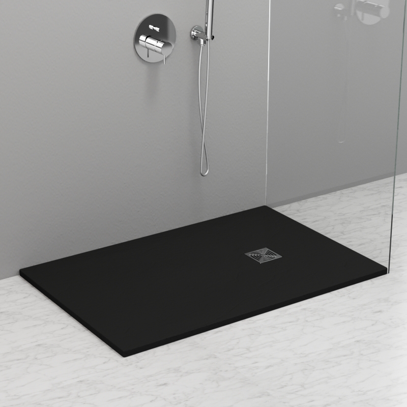 704054 Душевой поддон из минерального литья АНТРАЦИТ в комплекте с сифоном, Kerasan DOCCIA Италия