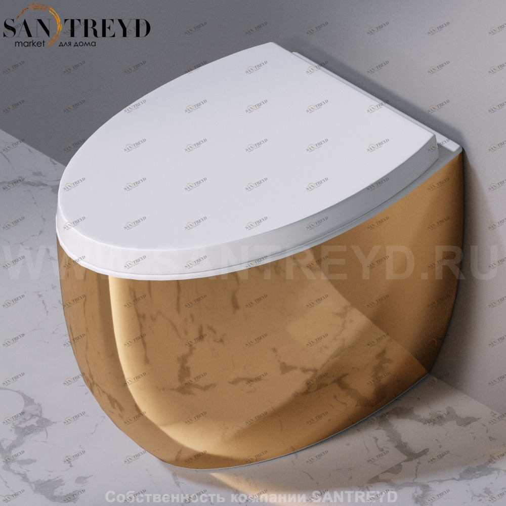 S541T0R0V6.250 Приставной унитаз напольный Золотистый A. e T. Italia OVAL Италия AeT ITALIA