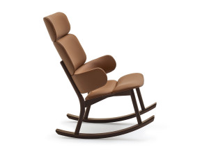 Кожаное кресло-качалка с подлокотниками