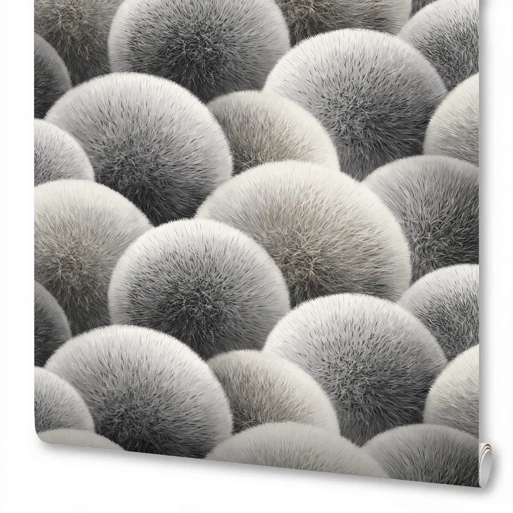 Флизелиновые обои Anturage Puff - глубокий черный рельеф 89373720