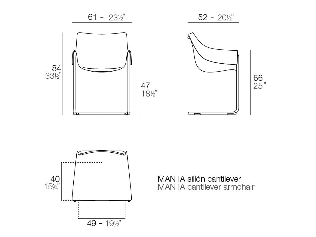 Консольный стул с подлокотниками Vondom Manta ARCH-00109501 - Вид №5
