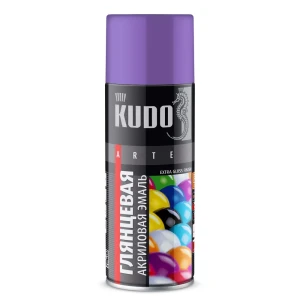 Эмаль аэрозольная универсальная KUDO акриловая глянцевая цвет сиреневый 520 мл