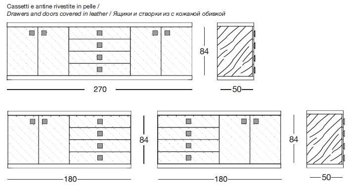 Longhi Комод кожаный с распашными дверцами Loveluxe Y 742 - Вид №4