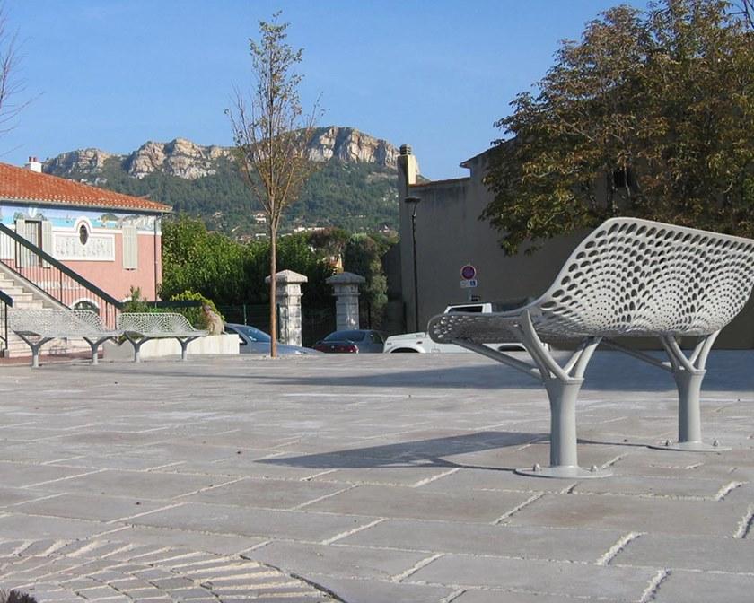 GHM-ECLATEC Скамья из металла со спинкой Keo sun-id-1356240 - Вид №1