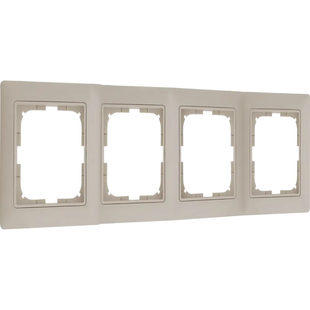 Рамка для розеток и выключателей ABB Basic55 4 поста, цвет белый 13606917 STLM-2161119 Basic 55 - Вид №1